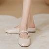 Baotou half slippers women's outer wear 2025 spring and autumn new temperament silver half sandals flat shoes