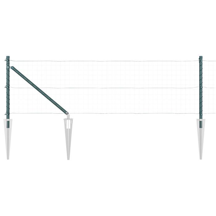 VidaXL Poteaux de clôture avec piquet 7 pcs Ø32 mm 120 cm en acier galvanisé 42004240