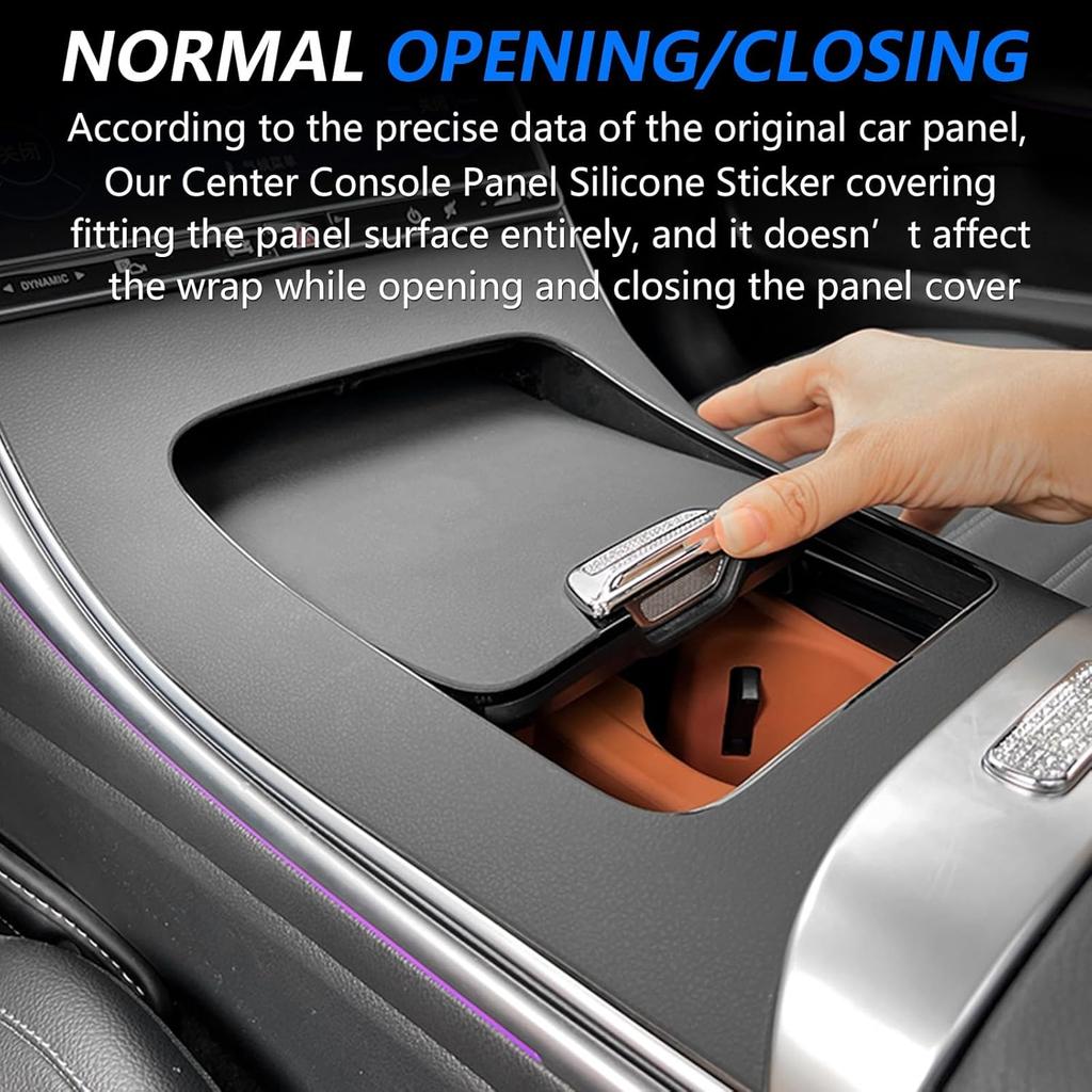 Car Center Console Gear Shift Panel Protector Cover Silicone Sticker Interior Washable Wrap Kit Fit for Mercedes-Benz W206 C-Class C300 C260 C200 AMG