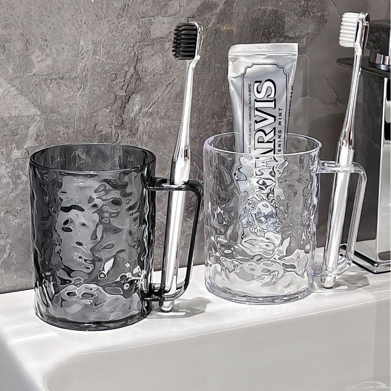 Tazza portaspazzolini in plastica con texture ghiacciaio per ripostiglio in bagno Organizzatore moderno minimalista per lavandino 350ml