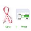 10 Pcs Transparent Badge Holder Neck Strap Set Waterproof  ID Card Bag Lobster Hook Rop Lanyard For Employee Access Control Card
