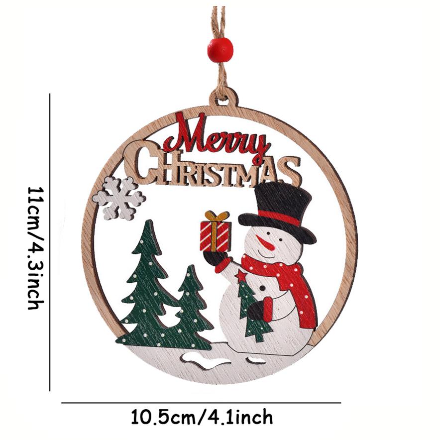 1/10pcs Double-Sided Christmas Ornaments Home Decor Blank DIY Pedants Santa Claus Snowman Xmas Tree Hanging Party Supply