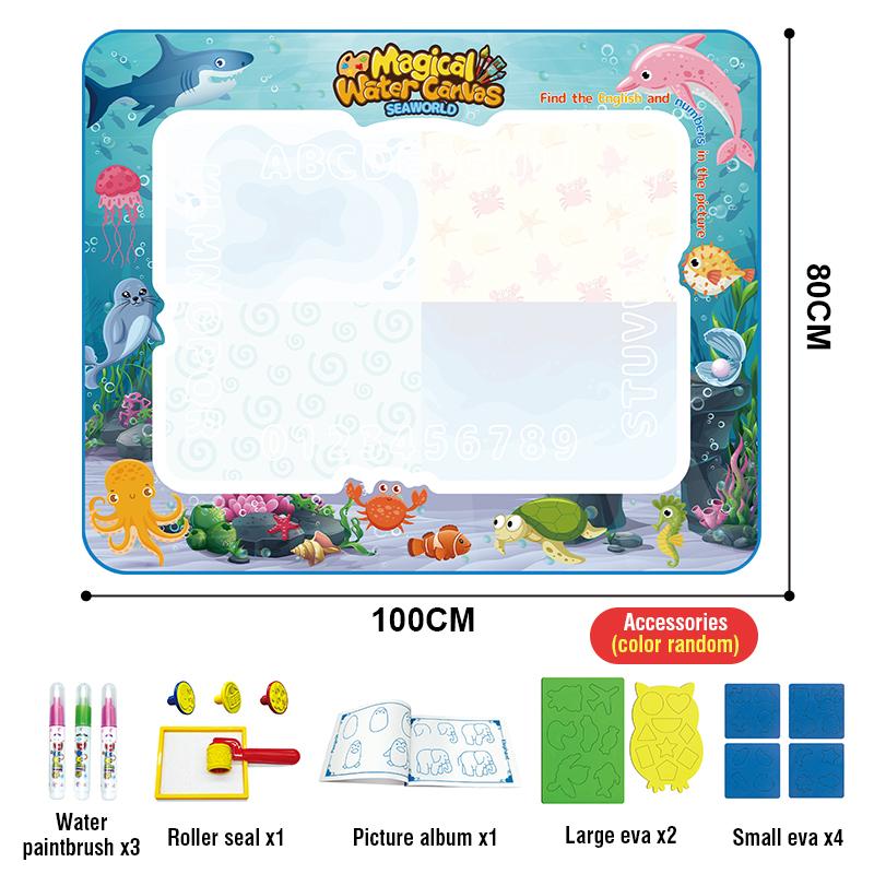 Non-Toxic Large Water Doodle Mat For Toddlers Drawing Toy Tablets Painting Set With Colorful Graffiti Blanket Educational Games Children