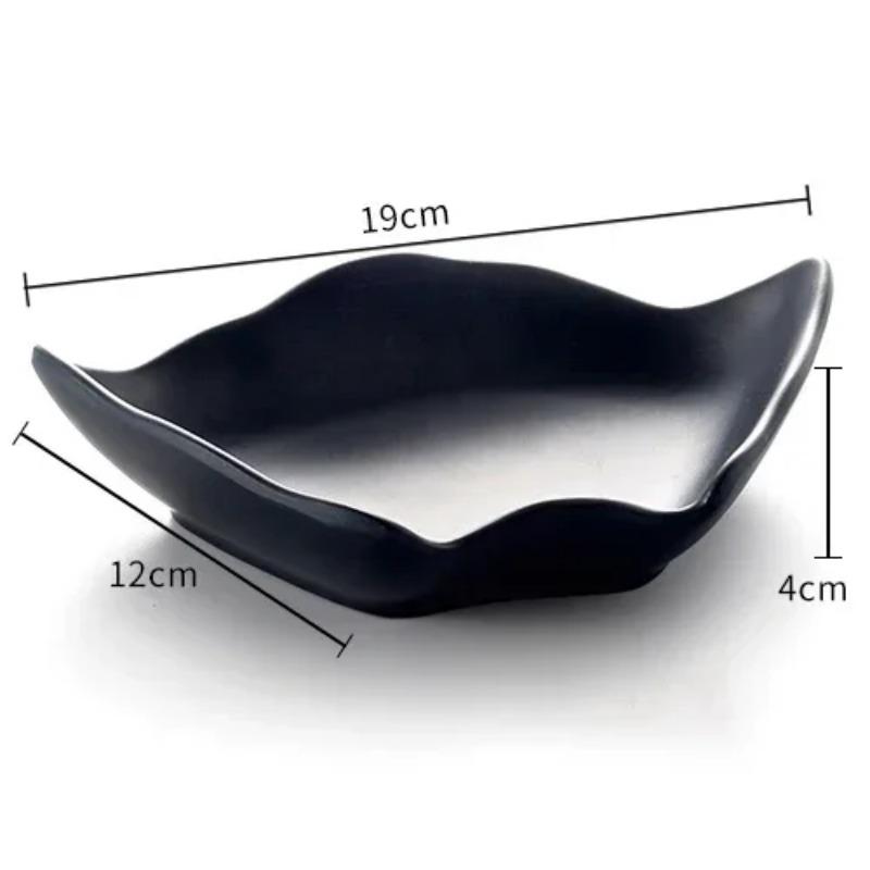 Western Steak Salad Dessert Plate Personality Creative Resistance To Fall Snack Food Grade Plastic Black Frosted Tableware
