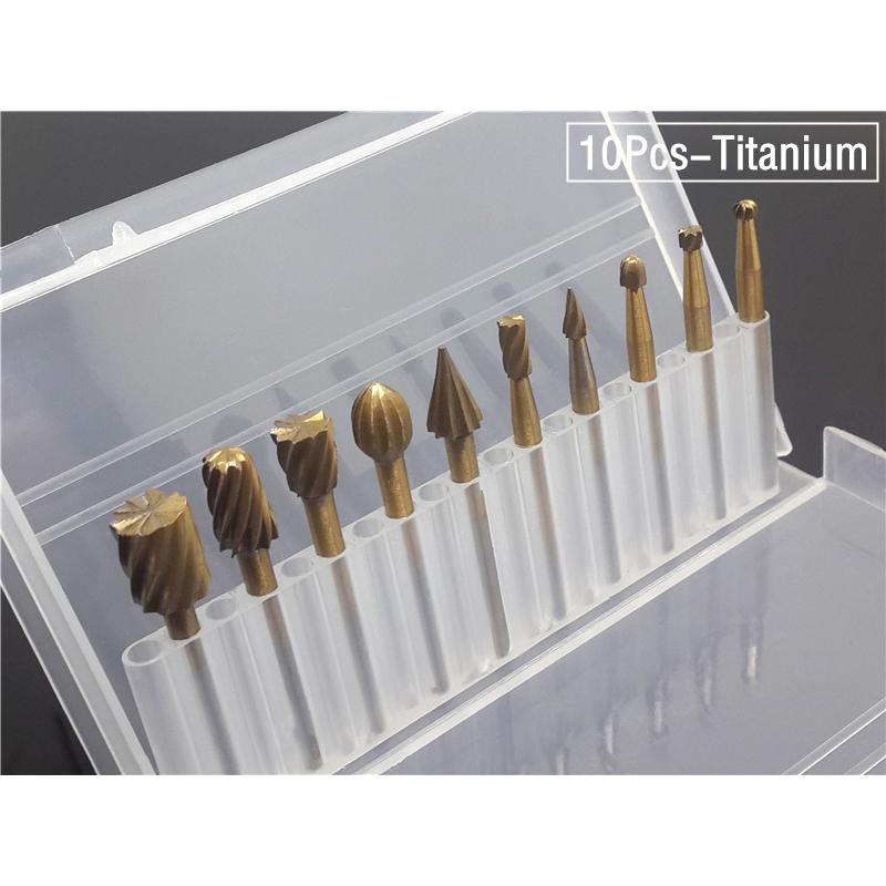 10Pcs Set BOX Rotary Rasp File 3mm Burr File Rasp Woodworking Drill Bits HSS Rotary File Wood Drilling Carving Artifact Tool