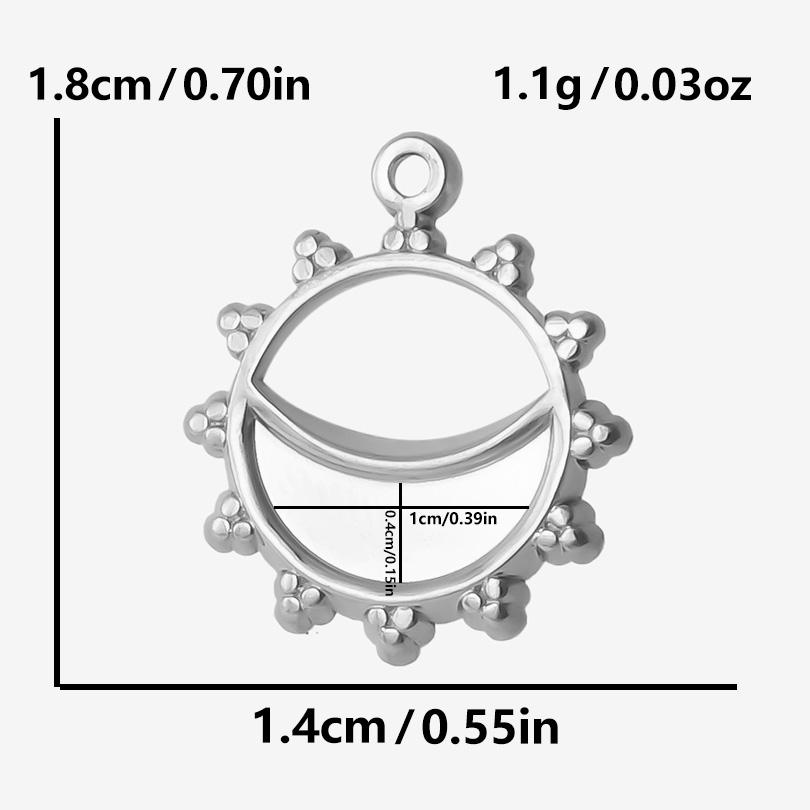 5pcs/Lot Silver Color Le Soleil Pendentif Stainless Steel Charm Pendants For Jewelry Making Supplies Metal Sun Charms Decoration