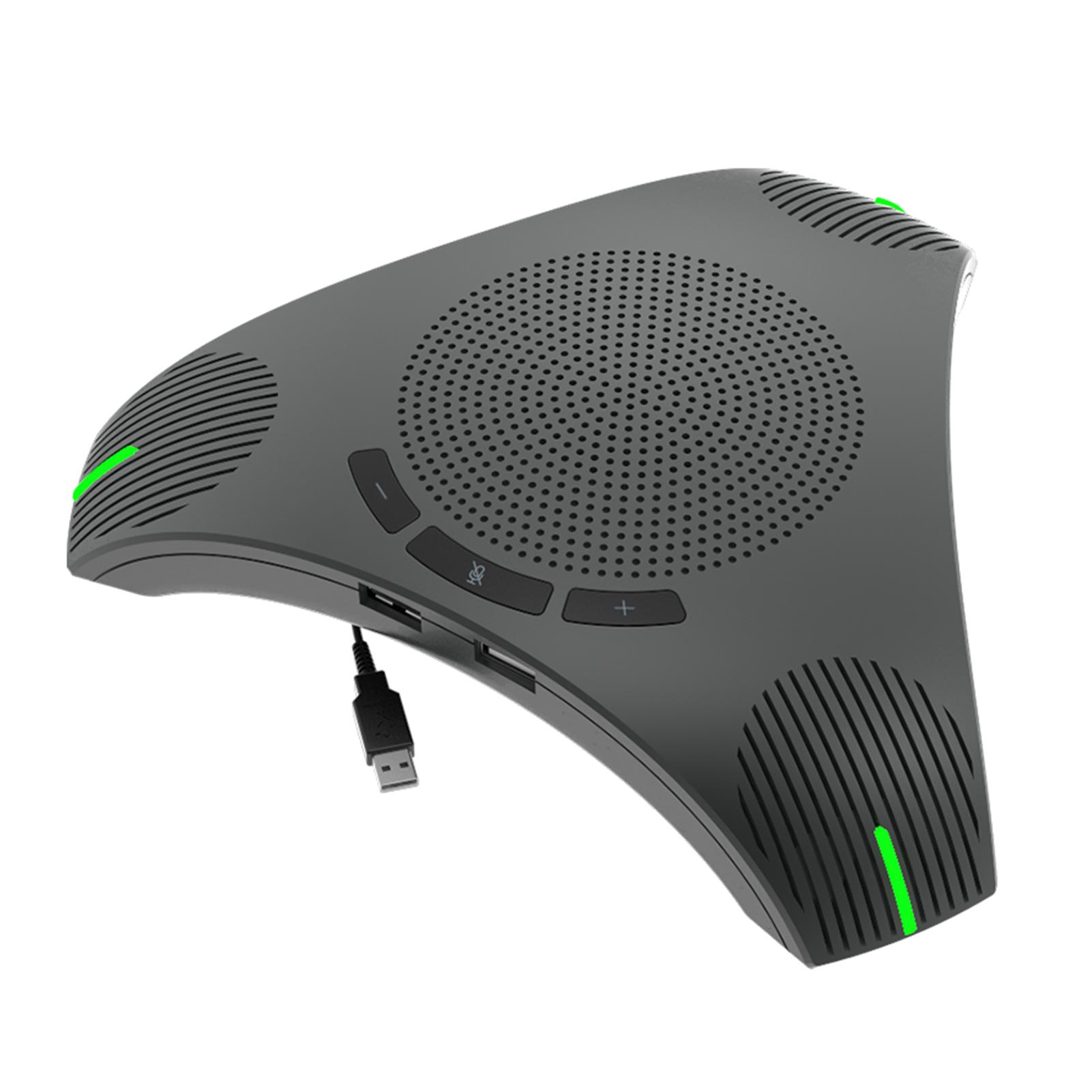 

USB Гучномовець Конференц-мікрофон Всеспрямований Комп ютерний Мікрофон 360° Запис Голосу з Клавішею Вимкнення Звуку для Skype/Відеоконференцій/O чорний