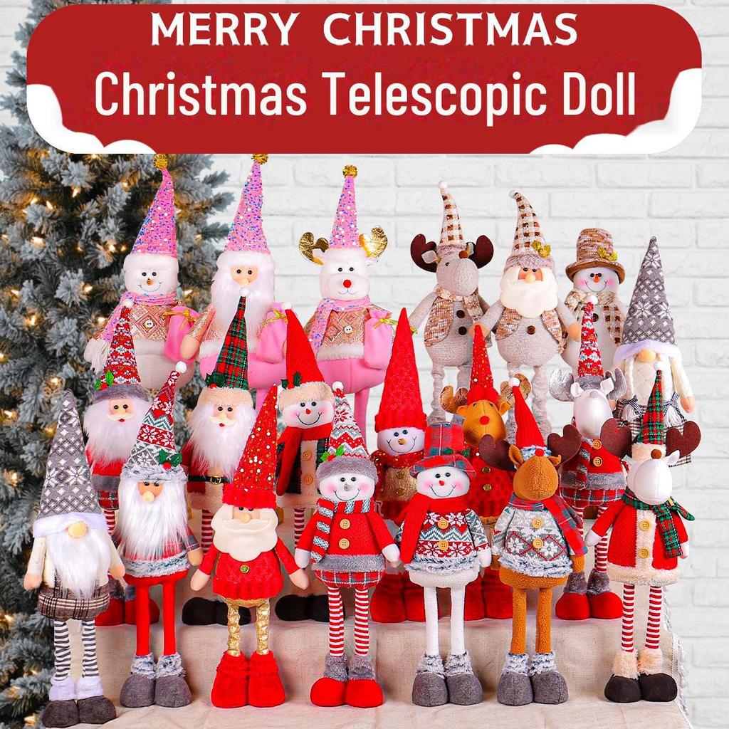 "Christmas Telescopic Dolls: Snowman, Elk, and More - Holiday Window Decorations"