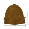 2025 New Fall and Winter Hip Hop Trend Broken Brim Knitted Hat Woman Man Green Grey Black White Hole Cap Warm Hat Bonnets Fall