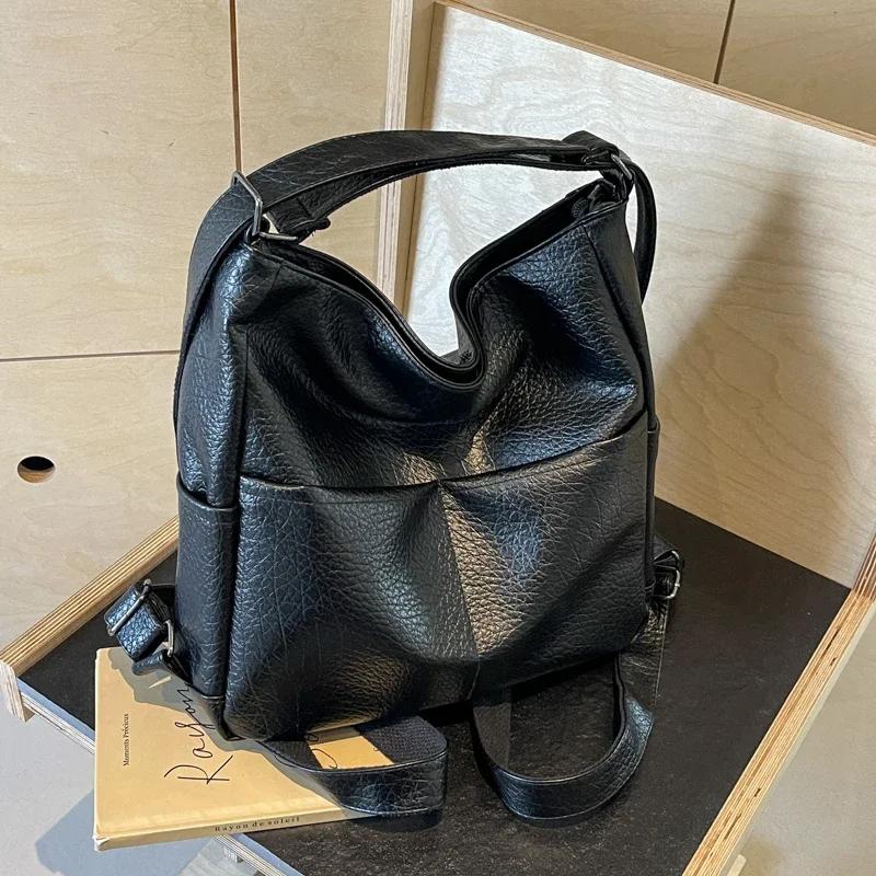 High Beauty Zipper PU Commuting Shoulder Bags  Hot Sell Solid Color Fashion Soft Large Capacity Women's Crossbody Bags