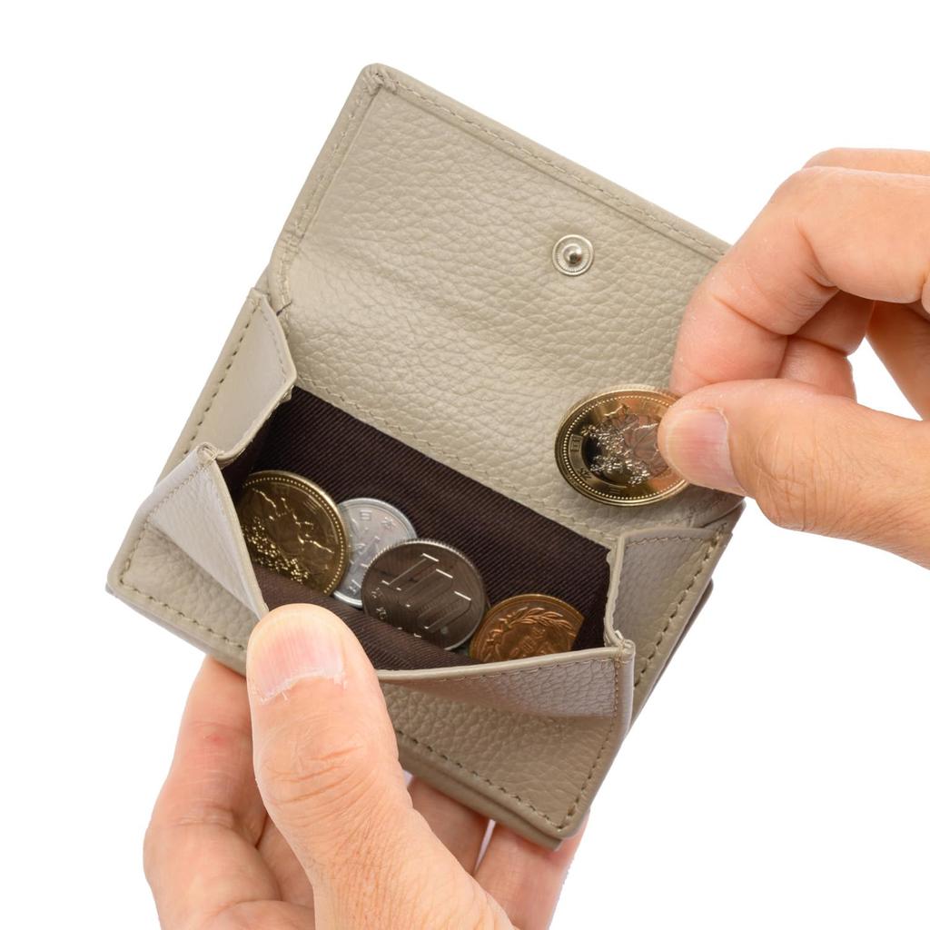 Milagro Shrink Leather Mini Wallet Bill Tri-Fold (Small, Compact, Women's, Card, Coin, Holder, Slim, Thin, Leather, Gift) SL-SH-2823 (Black)