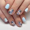 Square Press On Nail Flower Fake Nail Glues On Nail Artificial Acrylic Nail 12 Size 48pcs Stick On Nail for Women Girls