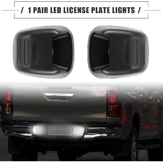 Motoforti LED License Plate Light, Rear LED License Plate Light Tag Lamp, for Nissan Frontier 2006-2021, Plastic, 26510ZP50A, Black, 2 Pcs