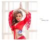Belly Dance Lace Top with Flared Sleeves and Tassels for Performances