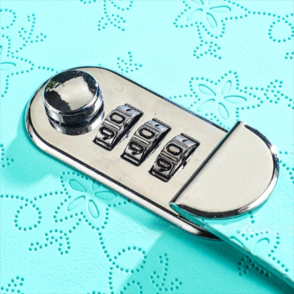 200 Seiten Geprägtes Schülerheft Verdicktes Tagebuch Notizbuch Retro Passwortbuch mit Schloss Geschenke