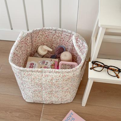 Floral Storage Baskets | Large Fabric Organizer Bin for Home & Desk Colorful Flower Tote for Shelves | Big Capacity