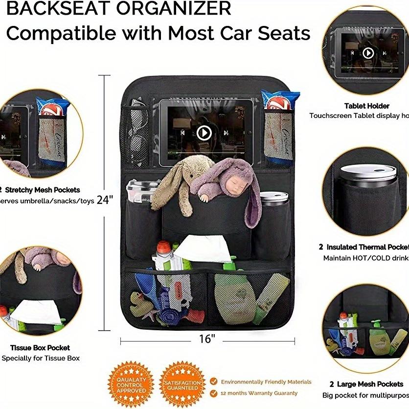 

1 шт. органайзер для заднего сиденья автомобиля, защитный чехол для заднего сиденья с 6 карманами, ткань Оксфорд 600D, автомобильное хранение чёрный