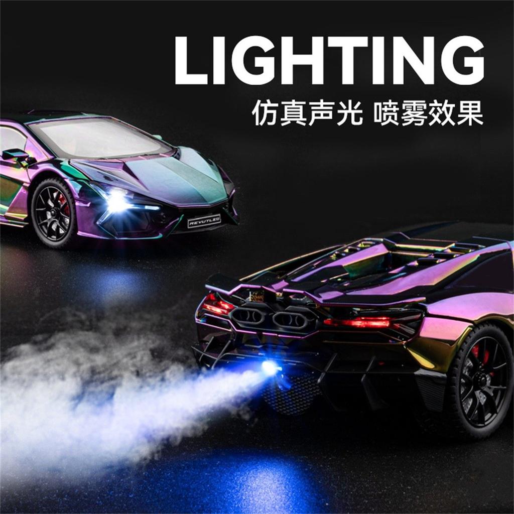Spray 1:24 Lamborghini Revuelto Countach LP500S Supercar Alloy Metal Diecast Model Car High Simulation Home Trendy Ornaments Toy