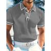 Nueva llegada: Polo de verano para hombre de manga corta con cuello a rayas de bloques de color