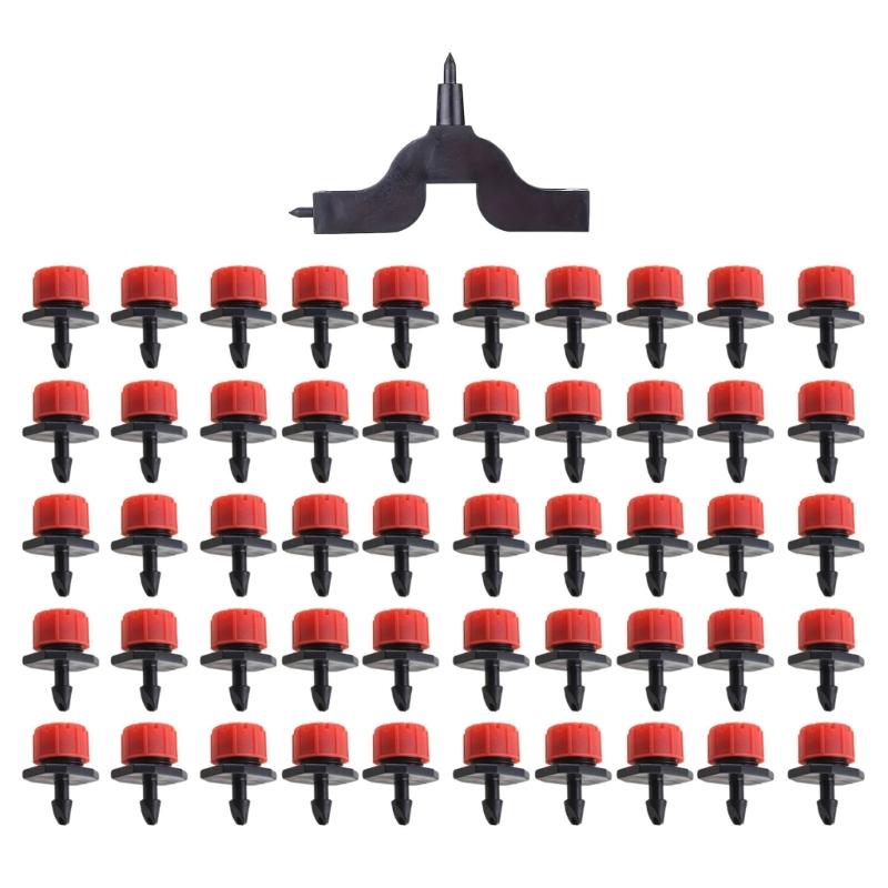 Plastic Adjustable Irrigation Drip Emitter Set With Adjustable Flows For Precise Plant Watering And Water Conservation