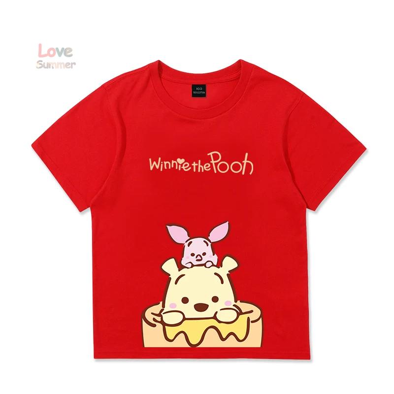Kids T-Shirts Fashion Winnie Pooh Girls Boys Toddler Tee Casual Children Clothes Top Summer Bear Pattern Cool Funny Printed Short Sleeves