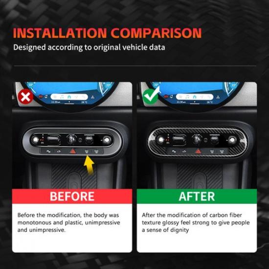 Real Carbon Fiber Car Center Control Button Frame For Mini Countryman U25 24 25