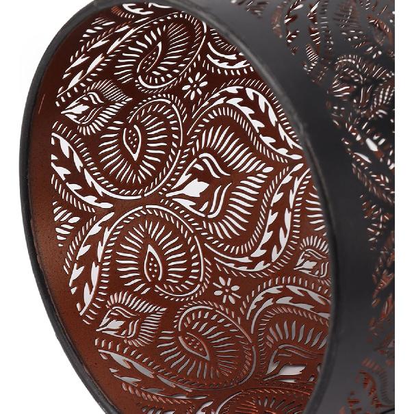 Metal Lamp Shade, E27 E26 Wrought Iron Lamp Shade Black Hollow Carved Modern Lampshade for Table Lamp Bedroom Bedside Decor, 7.9 X 4.7in