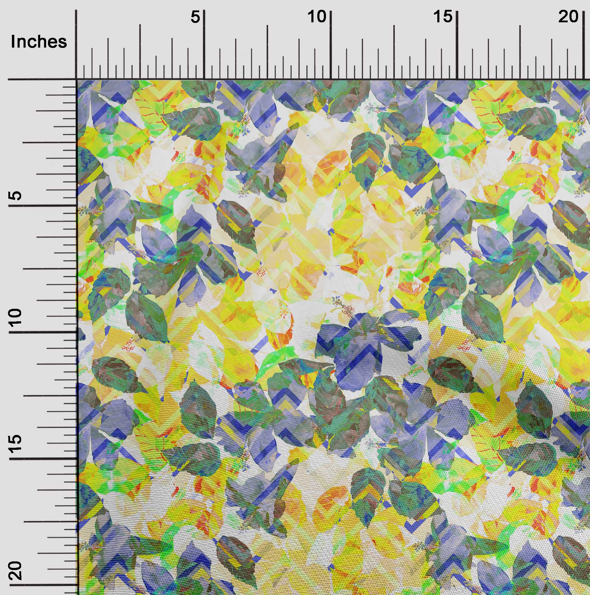 

OneOone Cotton Flex Blue Fabric Leaves Watercolor Quilting Material Print Швейна тканина у дворі 40 дюймів 42 Inch Wide - Viscose Chiffon жовтий