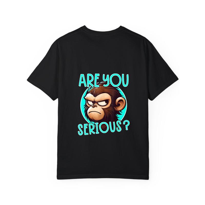 Crew Neck T Shirt White Monkey Face Are You Serious Text Graphic Print Casual Wear for Men and Women Streetwear Fashion Summer Outfit