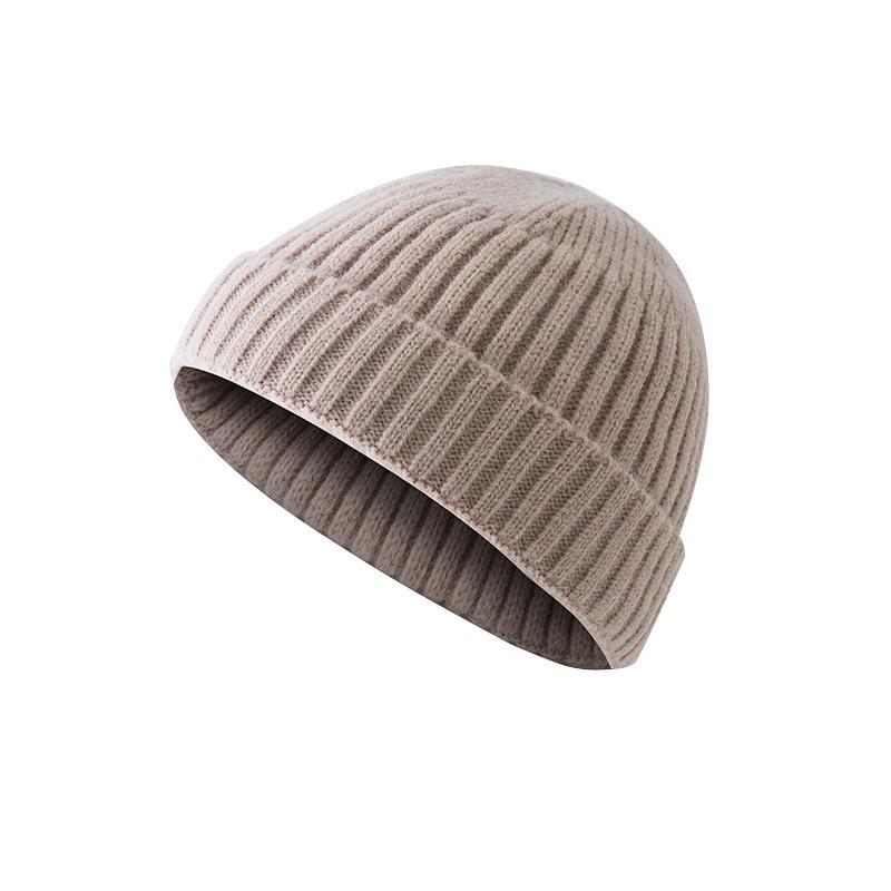 Hat knitted hat women's autumn and winter trendy brand core-spun yarn cold hat men's yuppie melon skin headhat