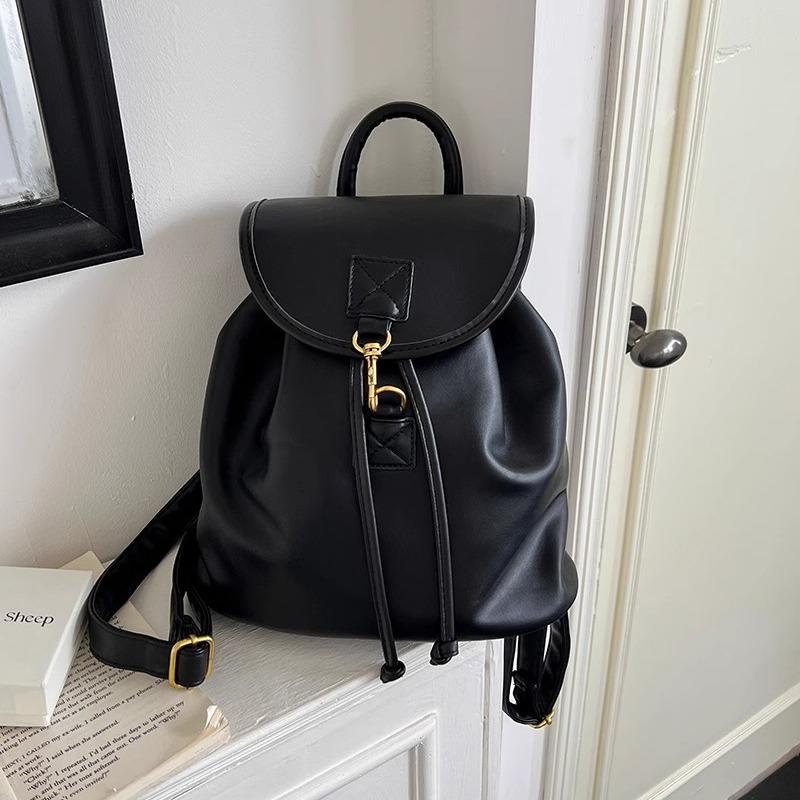 

fashion Black Fashion Womens Backpack Pu Leather Korean Style Elegant Casual Backpacks Commuter Daily Female Designer Luxury Bag