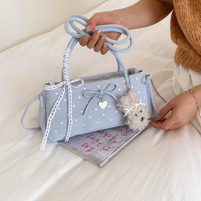 Fashionable Young Girl Style Bow Tie Bag with Shoulder Strap and Side Pocket Bag