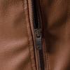 Men's Winter Lapel Leather-Fur PU Jacket - Velvet Lined Business Style