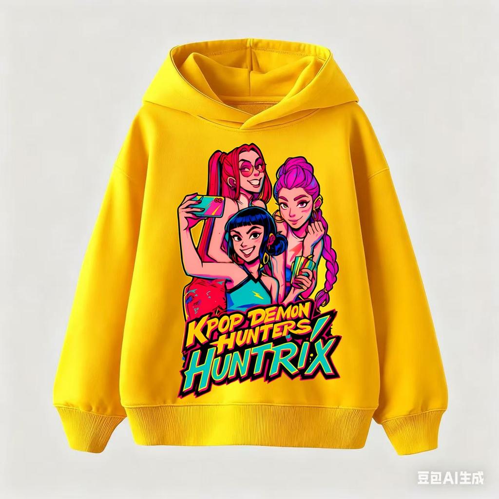 Children's Hoodie KPop Demon Hunter Huntrix Children's Sweatshirt Autumn Boys Girls Fashion Street Children's Clothing