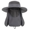 Wide Brim Sun Hat with Detachable Neck Flap and Face Cover Men Women Fishing Cap Outdoor Travel Hat