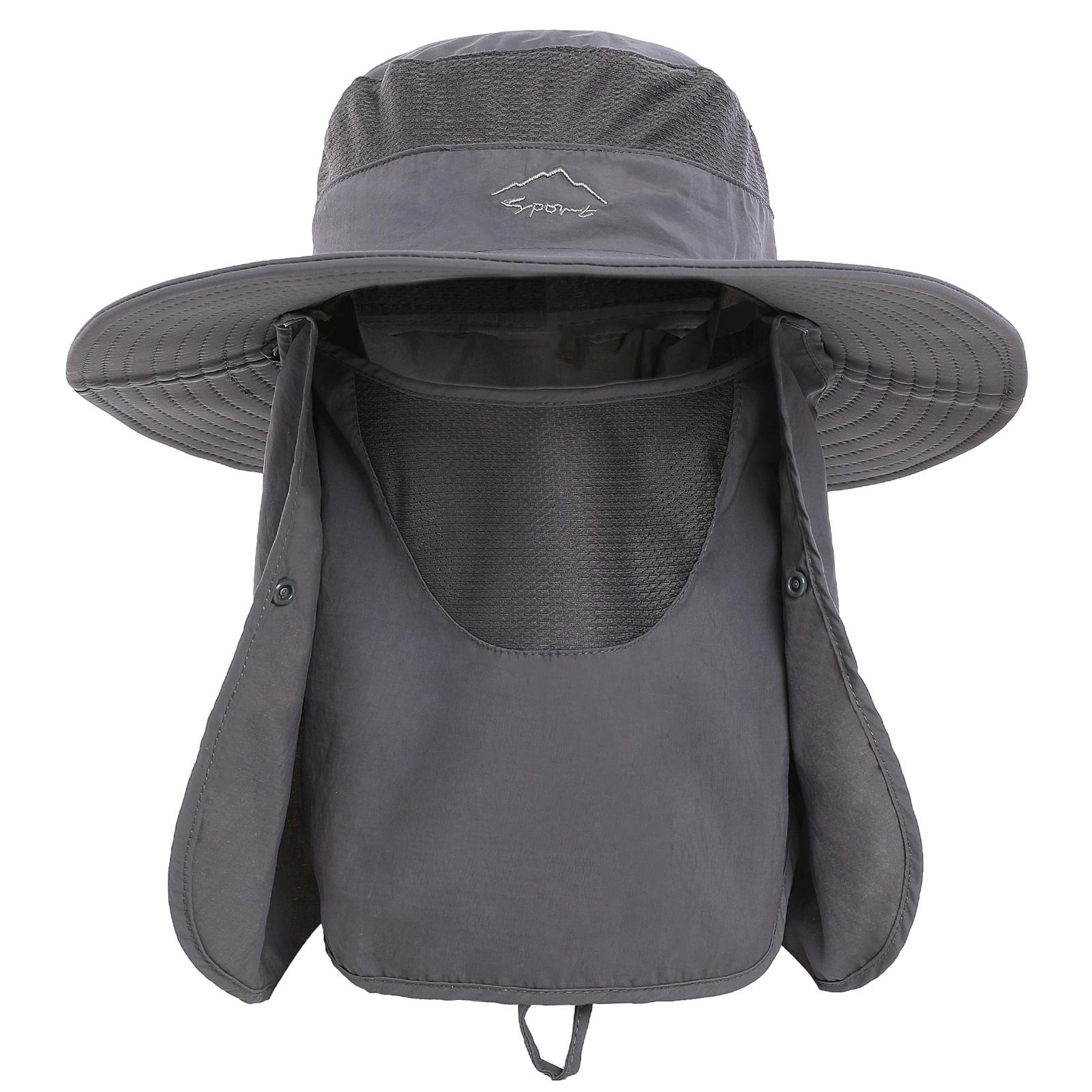 

Шляпа от солнца с широкими полями и съемным клапаном на шее и лицевой крышкой для мужчин и женщин, кепка для рыбалки, уличная дорожная шляпа