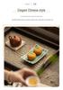 High-Legged Ceramic Plate for Tea, Snacks, Pastry, Fruit, Dim Sum, or Towel Tray - Chinese-Style Serving Dish