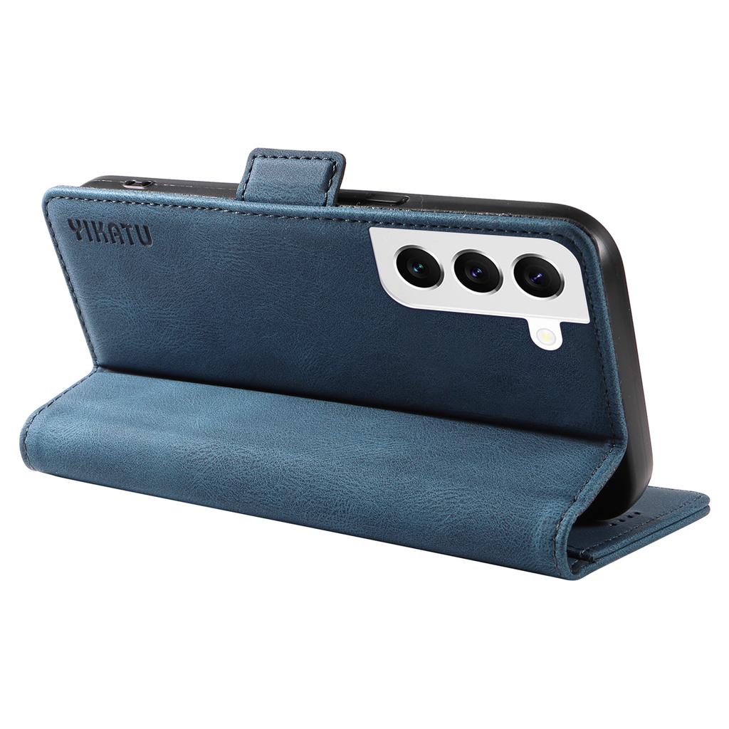 YIKATU YK-005 For Samsung Galaxy S23 Skin-touch Phone Leather Case Wallet Stand Phone Cover