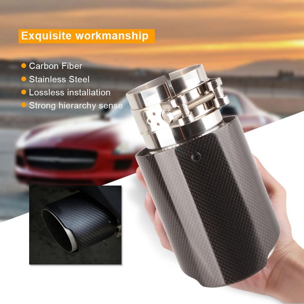 Stainless Steel Carbon   Car Pipe Tip Tip 63mm Output 89mm Polished Finish Enhanced Performance for Auto SUV