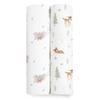 Aden + Anais Essentials Disney Friends Swaddle Blanket, 2-Pack, 112 X 112cm, Muslin Cotton, for Newborns, Night Crying Relief, Baby Shower Gift,