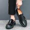 Casual patent leather men's loafers New trendy design style Leisure Outdoor Party Office driving Classic Black Adult flat shoes