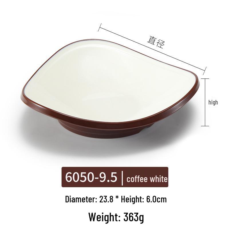 Melamine Rectangular Plate for BBQ & Side Dishes - Imitation Porcelain Tableware