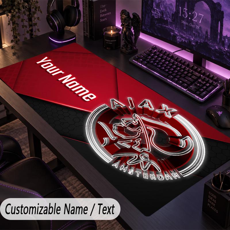 Large Mouse PadAjax Amsterdam Custom Name Text Personalized Desk Mat Non Slip Gaming Pad