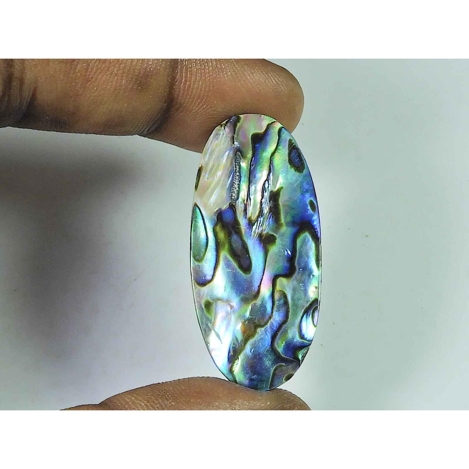 

18X40x08MM Natural Abalone Shell Oval Shape cabochon loose Gemstone 48Cts. SK-4269