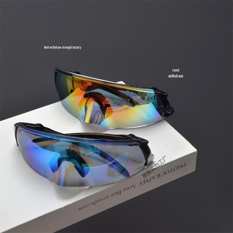 European & American Retro Frameless Riding Sunglasses: Stylish Anti-UV Large Frame for Men & Women
