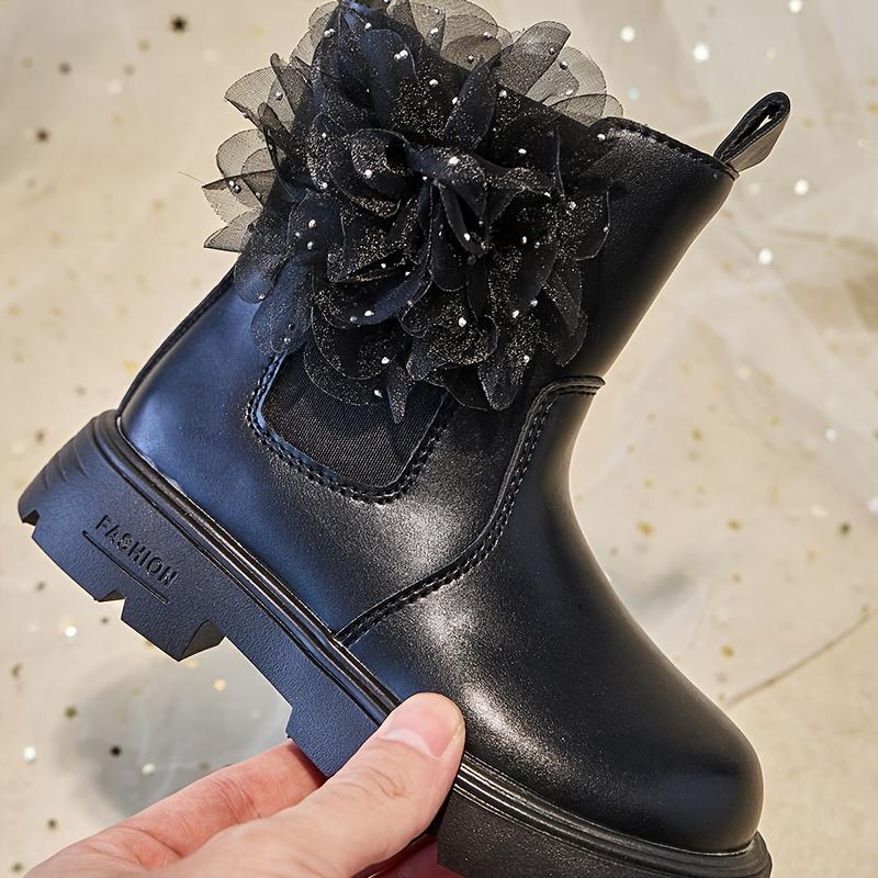 Girls Princess Boots Autumn Winter British Style Performance Party Short Boots Fashion Comfort Side Zipper Flared Single Boot Sizes