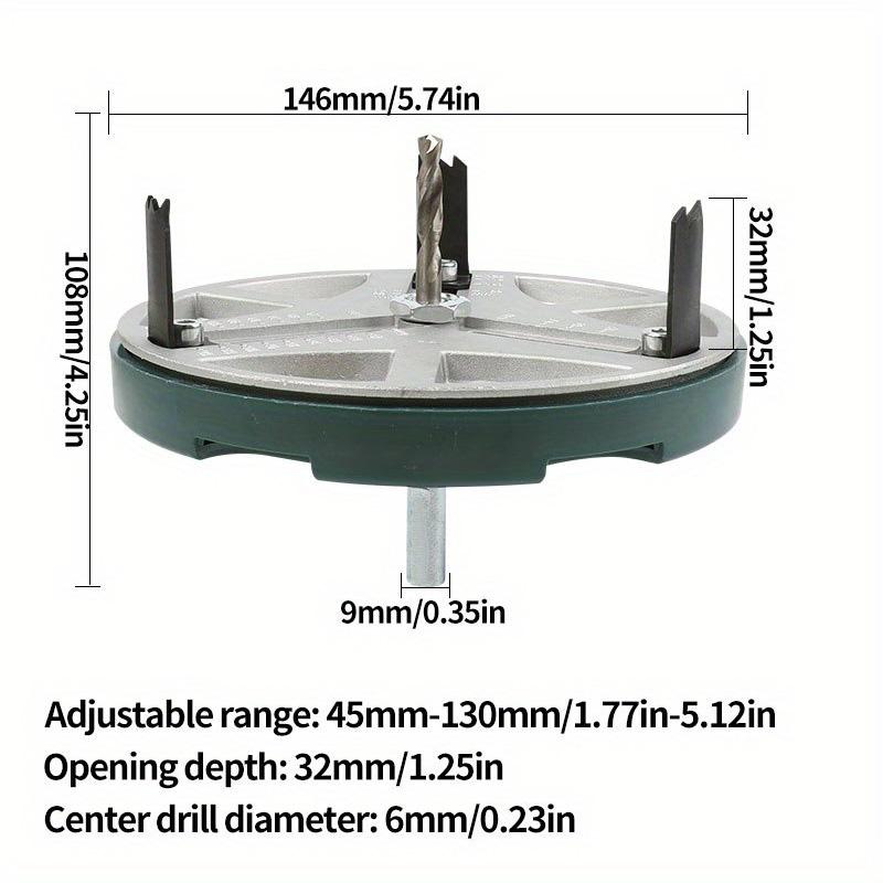 

1 шт. Регулируемая пробивная пила диаметром 45-130 мм, открывалка для отверстий, режущие инструменты для деревообработки, пробивная пила, гладкие режущие лезвия 9mm&Round&180mm