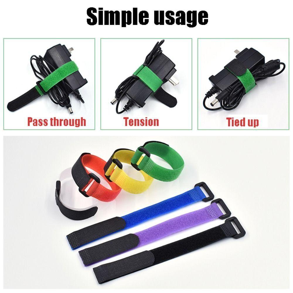 Fastener Tie Nylon Magic Strap Cable Ties Straps Fishing Rod Tie Holder Nylon Reverse Buckle