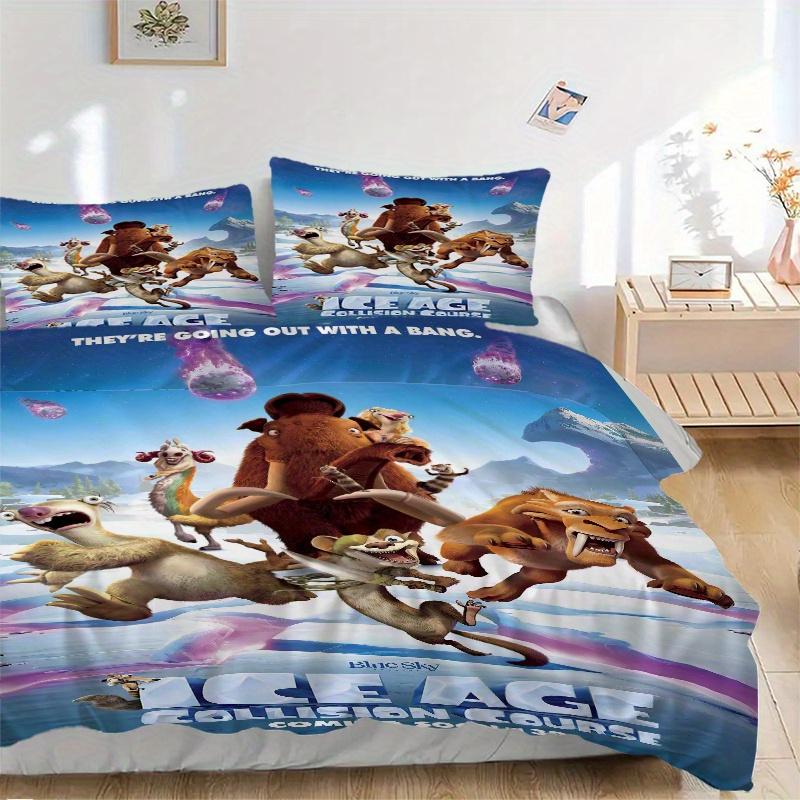 

3 шт. Набор стеганых одеял «Ледниковый период: Приключения» Мягкое и удобное пододеяльник для спальни, гостевой комнаты F080 135x200cm