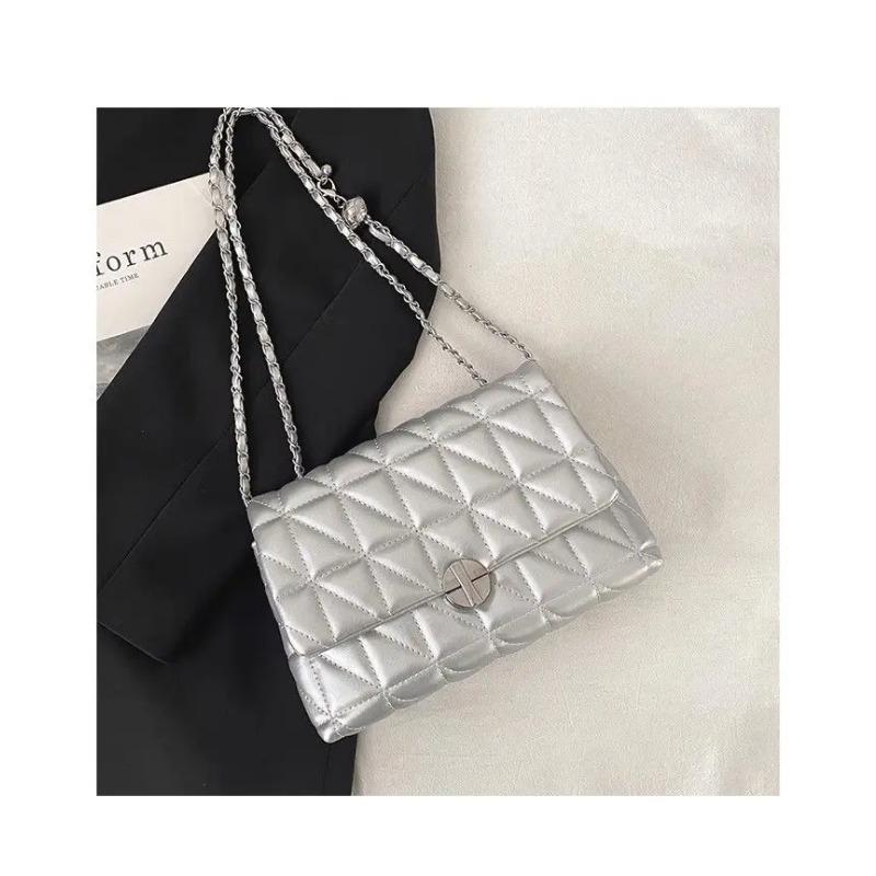 Süße Coole Silberne Umhängetasche Damen Sommer Heiße Mädchen Uni Crossbody Taschen Ästhetische Damen Handtaschen